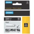 Dymo 1805435 White On Black Vinyl Adhesive Labels 12mm x 5.5m