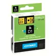 Dymo 45018 Black On Yellow D1 S0720580 Adhesive Labelling Tape 12mm x 7m (S0720580)