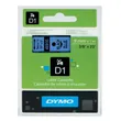 Dymo 40916 Black On Blue D1 Adhesive Labelling Tape 9mm x 7m (S0720710)