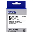 Epson C53S653003 Black on White Labelling Tape 9mm x 9m - (LK-3WBN)