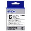 Epson C53S654016 Strong Adhesive Black on White Labelling Tape 12mm x 9m - (LK-4WBW)