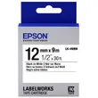 Epson C53S654021 Black On White Labelling Tape 12mm x 9m - (LK-4WBN)