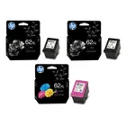 HP 62XL High Capacity 2 x Black & 1 x Tri-Colour Ink Cartridge Multipack
