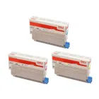 Oki 4649040 3 Colour Toner Cartridge Multipack