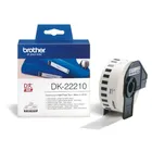 Brother DK-22210 Black On White 29mm x 30.48m Strong Adhesive Continuous Paper Tape Paper