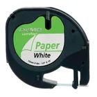 Dymo 91200 Black On White LetraTag Adhesive Paper Tape 12mm x 4m (S0721510)