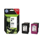 HP 302 Black & Tri-Colour Ink Cartridge Multipack - (X4D37AE)