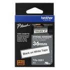Brother TZe-S261 Black On White Strong Adhesive Laminated P-Touch Labelling Tape 36mm x 8m