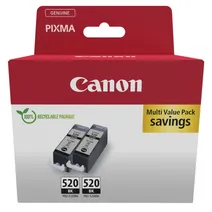Canon PGI-520BK Black Ink Cartridge Twin Pack - (2932B009AA)