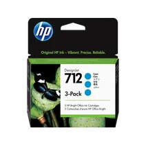 HP 712 3 Pack Cyan Ink Cartridge (3ED77A)
