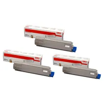 Oki 4464300 3 Colour Toner Cartridge Multipack
