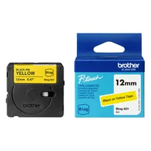 Brother BTAG-631 Black On Yellow Laminated P-Touch Adhesive Labelling Tape 12mm x 4m