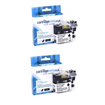 Compatible Brother LC123BK Black Ink Cartridge Twin Pack (LC123BKBP2)