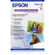 Epson Premium Glossy Photo Paper (C13S041316 20 Sheets, 255gsm, A3+ Premium Photo Paper)