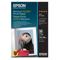 Epson 255gsm 13x18 cm Premium Glossy Inkjet Photo Paper (C13S042154 30 Sheets 7x5in.)