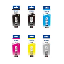 Epson 114 6 Colour Ink Bottle Multipack - (C13T07A140, C13T07B140, C13T07B240, C13T07B340, C13T07B440, C13T07B540)