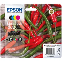 Epson 503XL High Capacity 4 Colour Ink Cartridge Multipack - (C13T09R64010 Chilli)