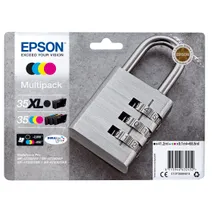 Epson 35XL / 35 High Capacity 4 Colour Ink Cartridge Multipack - (C13T35994010 Padlock)