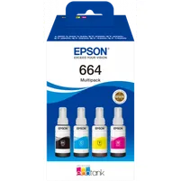 Epson T664 4 Colour Ink Bottle Multipack