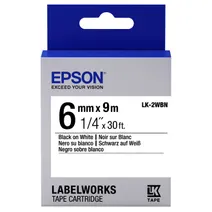 Epson C53S652003 Black On White Labelling Tape 6mm x 9m - (LK-2WBN)
