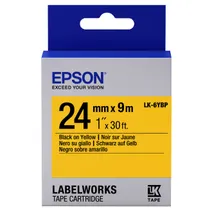 Epson C53S656005 Black on Yellow Label Tape 24mm x 9m - (LK-6YBP)