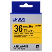 Epson C53S657005 Black on Yellow Label Tape 36mm x 9m - (LK-7YBP)