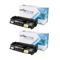 Compatible HP 05A Black Toner Cartridge Twin Pack - (CE505D)