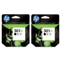 HP 301XL High Capacity Black Ink Cartridge Twin Pack (D8J45AE)