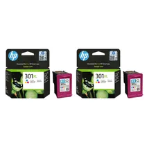 HP 301XL High Capacity Tri-Colour Ink Twin Pack - (D8J46AE)