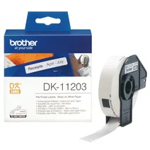 Brother DK-11203 300 x Black on White 17mm x 87mm Permanent Adhesive File Folder Labels