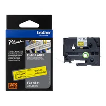 Brother FLE-6511 Black On Yellow Die-Cut Tape Cassette 21mm x 45mm