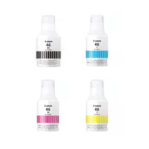 Canon GI-46 4 Colour Ink Bottle Multipack (GI-46PGBK, GI-46C, GI-46M, GI-46Y)