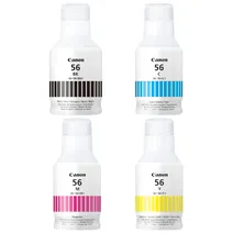 Canon GI-56 4 Colour Ink Bottle Multipack (GI-56PGBK, GI-56C, GI-56M, GI-56Y)