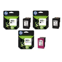 HP 302XL High Capacity 2 x Black & 1 x Tri-Colour Ink Cartridge Multipack
