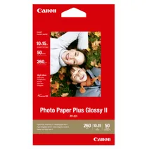 Canon PP-201 265gsm 10x15cm Glossy Photo Paper Plus II (2311B003 50-Sheets Inkjet Photo Paper 4x6in.)