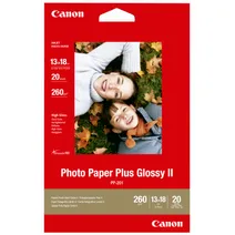 Canon 260gsm PP-201 13x18cm Glossy Photo Paper Plus II (2311B018 20 Sheets Inkjet Photo Paper 7x5in.)