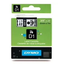 Dymo Black On Clear D1 Adhesive Labelling Tape 9mm x 7m (40910)