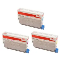 Oki 4644310 3 Colour High Capacity Toner Cartridge Multipack