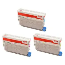 Oki 4650750 3 Colour Toner Cartridge Multipack
