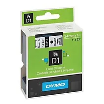 Dymo Black On White D1 Adhesive Labelling Tape 24mm x 7m (53713)