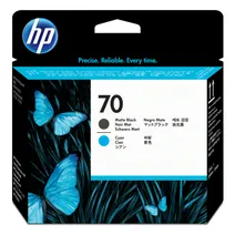 HP 70 Matte Black and Cyan Printhead (C9404A)