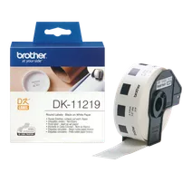 Brother DK11219 1200 x Black On White DK-11219 Round Labels 12mm Non Adhesive Diameter Paper