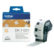 Brother DK-11221 1000x Square Black On White 23mm x 23mm Permanent Adhesive Paper Labels