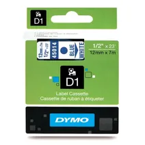 Dymo 45014 Blue On White D1 Adhesive Labelling Tape 12mm x 7m (S0720540)
