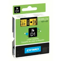 Dymo 45018 Black On Yellow D1 S0720580 Adhesive Labelling Tape 12mm x 7m (S0720580)