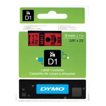 Dymo 40917 Black On Red D1 Adhesive Labelling Tape 9mm x 7m (S0720720)