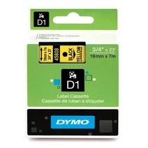 Dymo 45808 Black On Yellow D1 Adhesive Labelling Tape 19mm x 7m (S0720880)