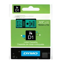 Dymo 45809 Black On Green D1 Labelling Tape 19mm x 7m (S0720890)