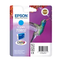 Epson T0802 Cyan Ink Cartridge - (C13T080240 Hummingbird)