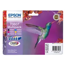 Epson T0807 6-Colour Multipack Ink Cartridge - (C13T080740 Hummingbird)